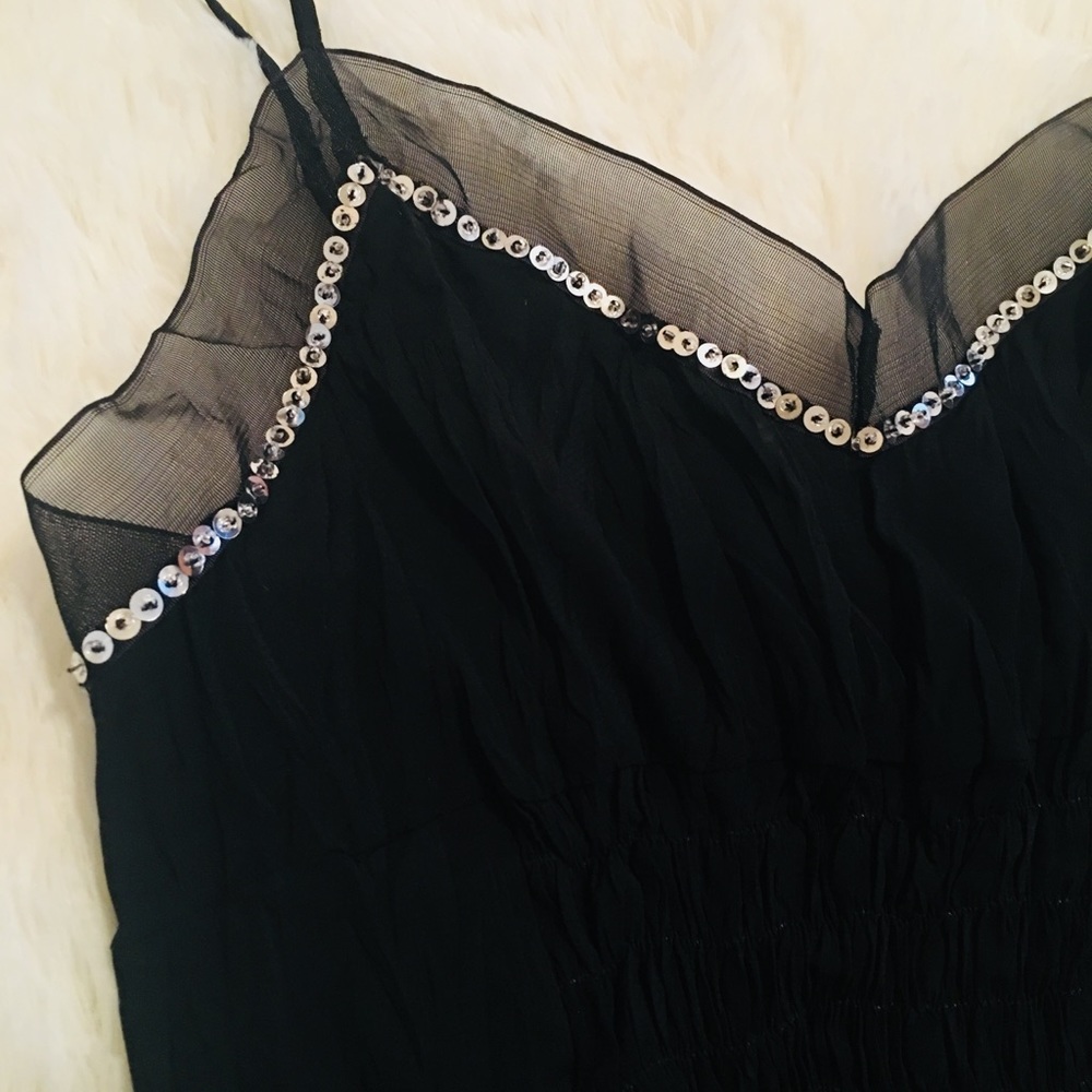 Black spaghetti straps top